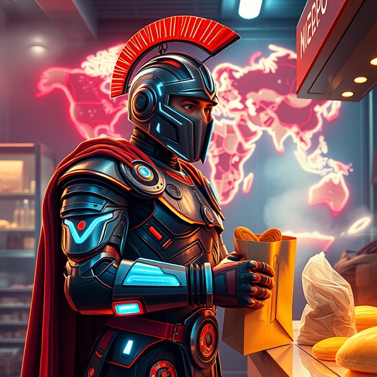 I Bought Bread Before the Prophecies Loaded · Day 6 · Neon bakery breakfast