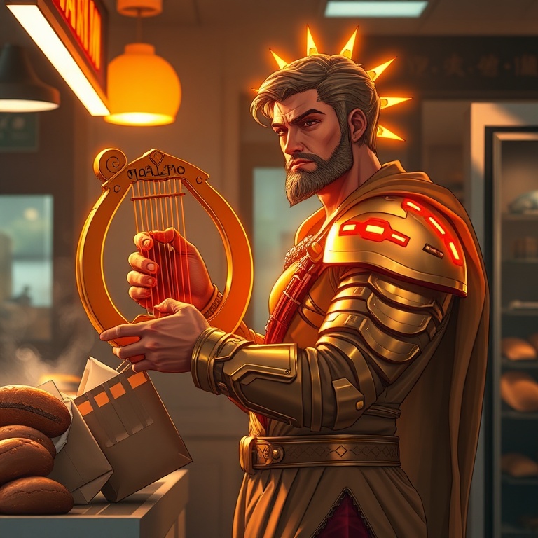 I Bought Bread Before the Prophecies Loaded · Day 5 · Neon bakery breakfast