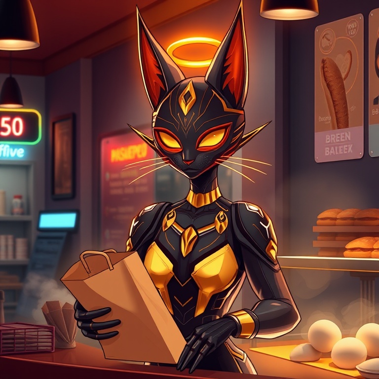 I Bought Bread Before the Prophecies Loaded · Day 5 · Neon bakery breakfast