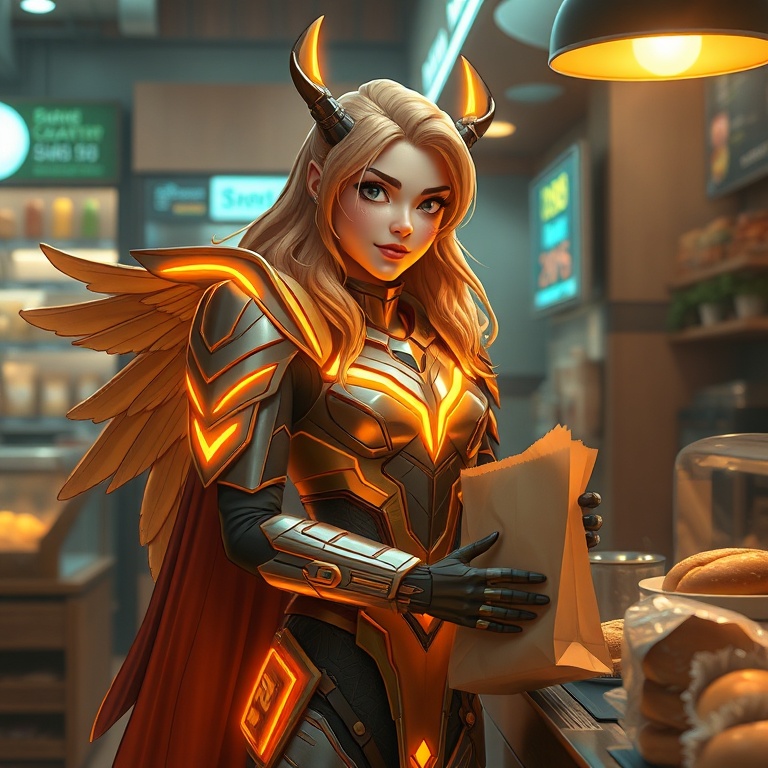I Bought Bread Before the Prophecies Loaded · Day 5 · Neon bakery breakfast
