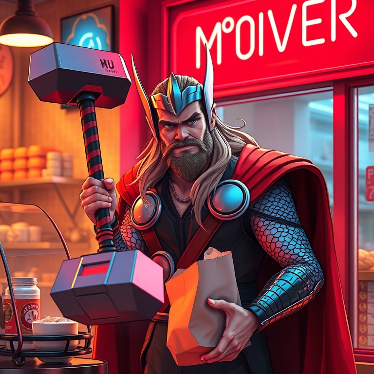 I Bought Bread Before the Prophecies Loaded · Day 3 · Neon bakery breakfast