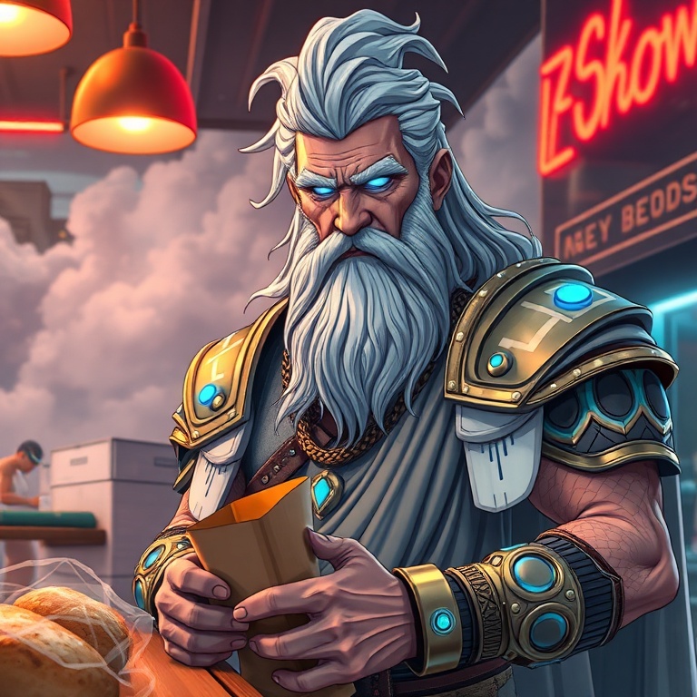 I Bought Bread Before the Prophecies Loaded · Day 5 · Neon bakery breakfast